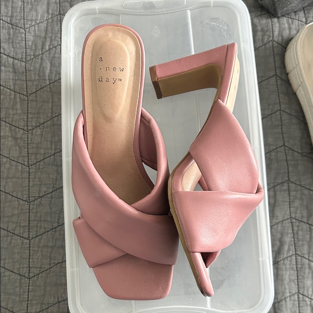 A New Day Blush Pink Cross-Strap Heels